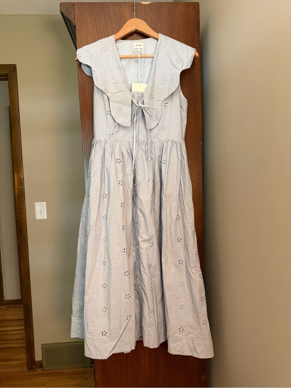 Shop Dahl Cinderella - Light Blue Eyelet Tie-Front Dress - Picture 2 of 5